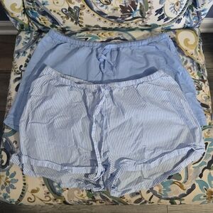 Light Blue Women's Lounge Shorts - Soft Drawstring Waist